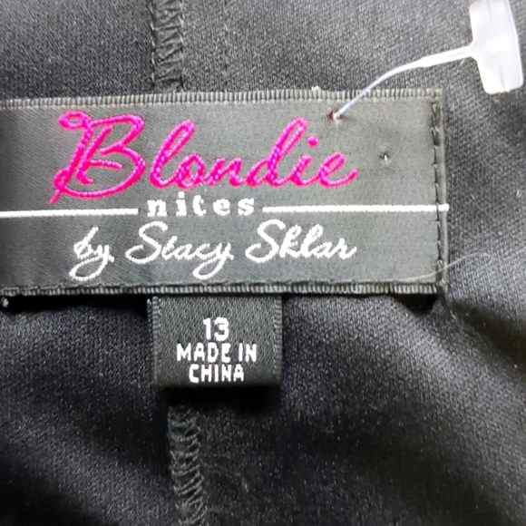 BLONDIE Luxury Designer Black and White Beaded Gown Open Back Dress Size 13 - Picture 16 of 17